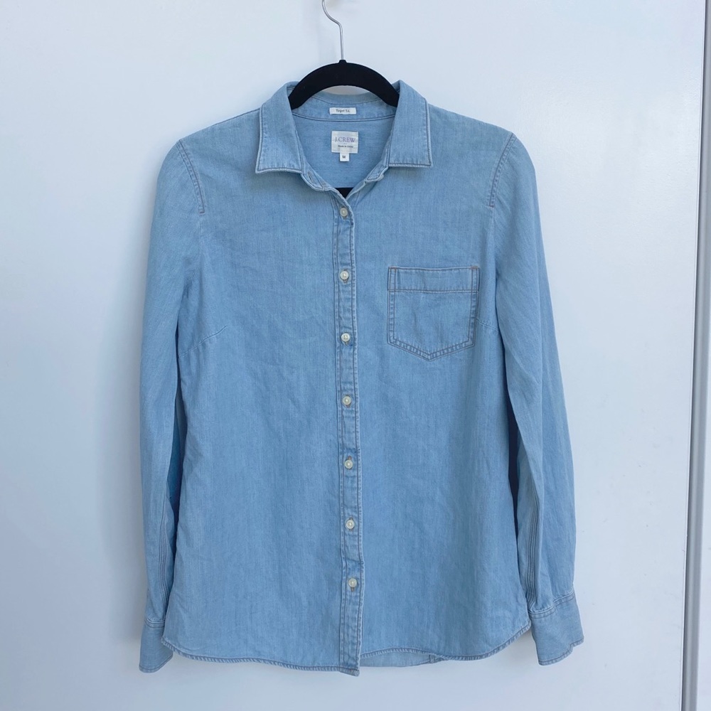 J. Crew Women’s Perfect Fit Chambray Shirt Size M